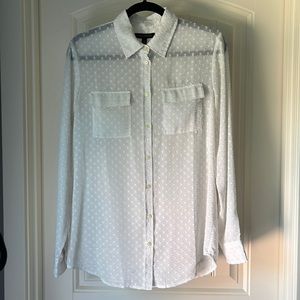 Banana Republic sheer ivory blouse